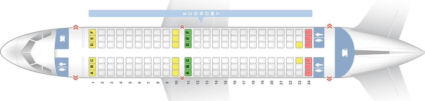 Схема салона и лучшие места Аirbus А319 S7 Аirlines