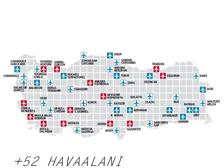 Аэропорты турции на карте, список аэропортов турции