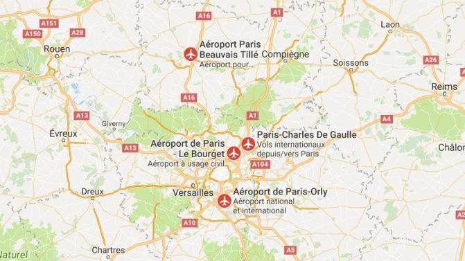 Список аэропортов парижа
