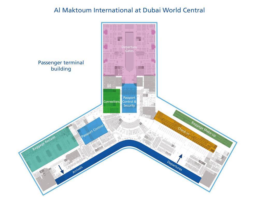Аэропорты дубая dwc, аль-мактум, dxb: онлайн табло, схема терминалов, схема, как добраться