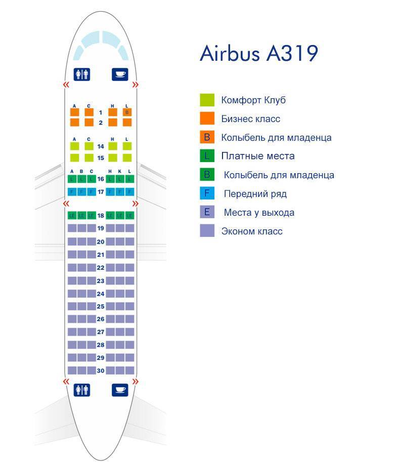 Схема салона самолета airbus а319 — лучшие места