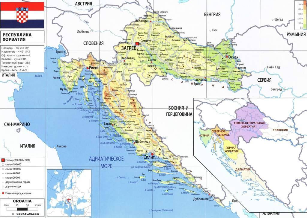 Аэропорты хорватии на карте. список аэропортов хорватии