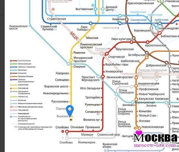 Внуково на карте москвы