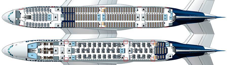 Лучшие места и схема салона самолета airbus a380-800 — emirates