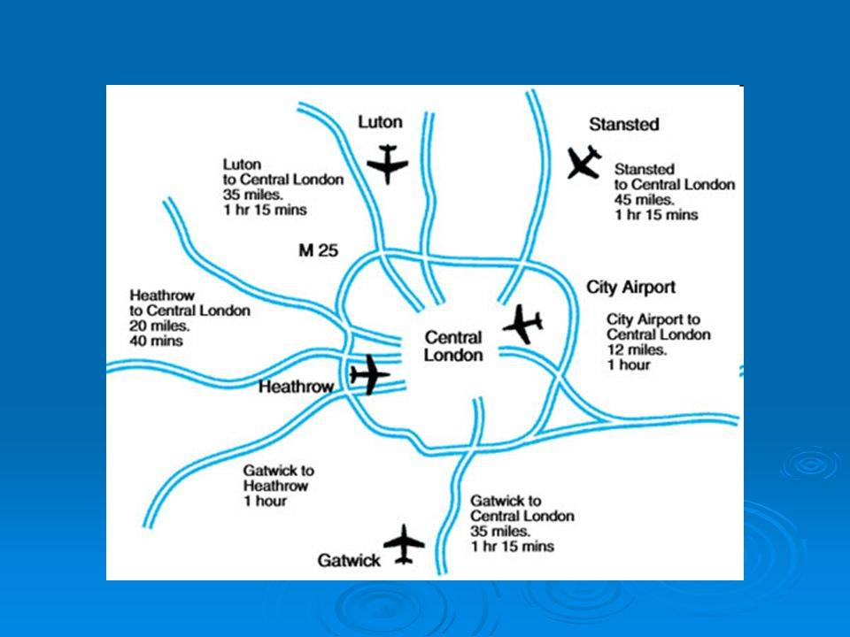Лондонские аэропорты: описание, расположение, маршруты на карте