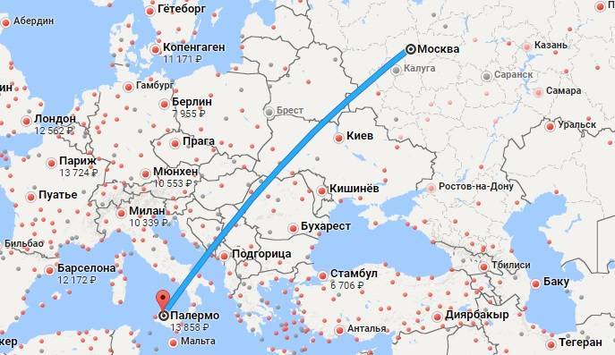В какие города италии есть прямые рейсы из москвы