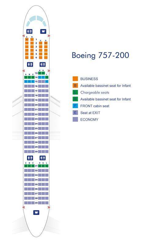 Лучшие места boeing 757-200 азур эйр: схема самолета