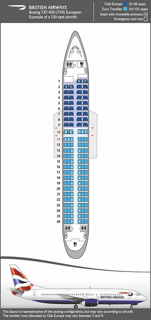 Схема салона Боинг 737-500: лучшие места