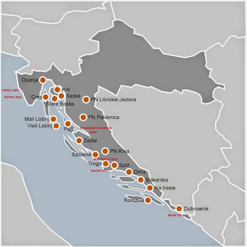 Международные аэропорты хорватии на карте, список названий