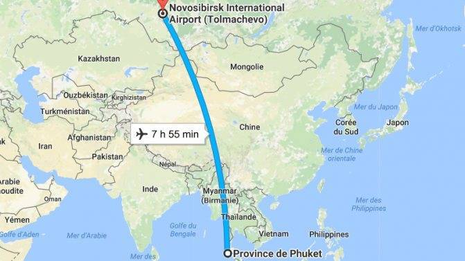 Сколько часов лететь до Пхукета из Новосибирска