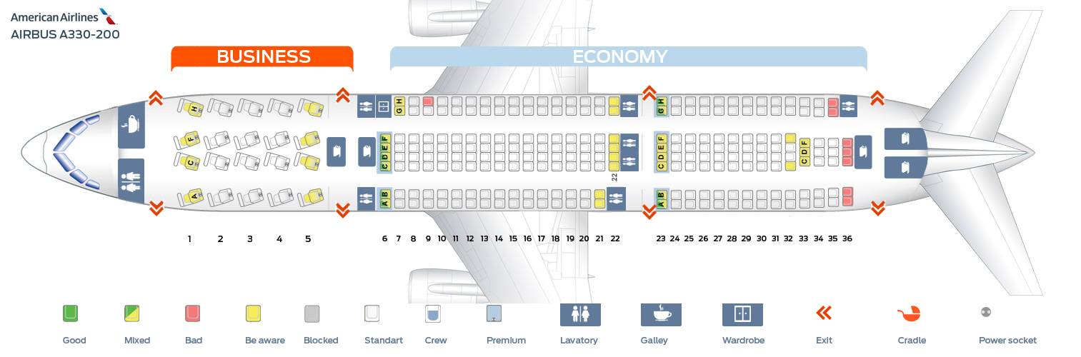 Лучшие места в самолете airbus a330 200 авиакомпании i fly: схема салона