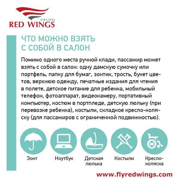Правила и стоимость провоза багажа авиакомпания red wings