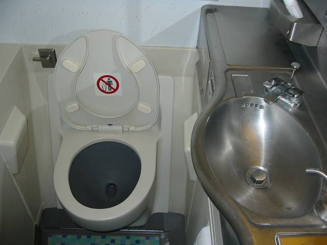 Как устроен и работает в самолете туалет?