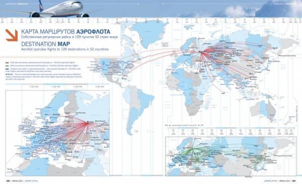 Куда летает «аэрофлот»? внутренние, трансатлантические и трансконтинентальные направления |