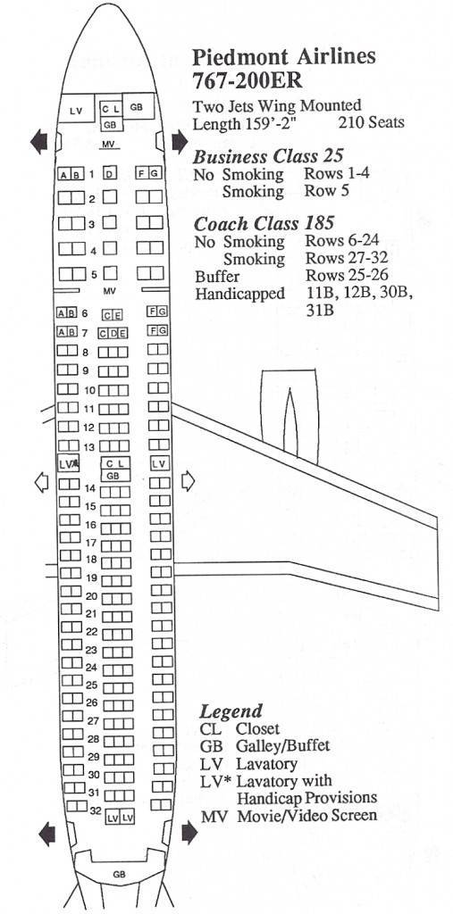 Boeing 767–300: схема салона, как выбрать лучшие места