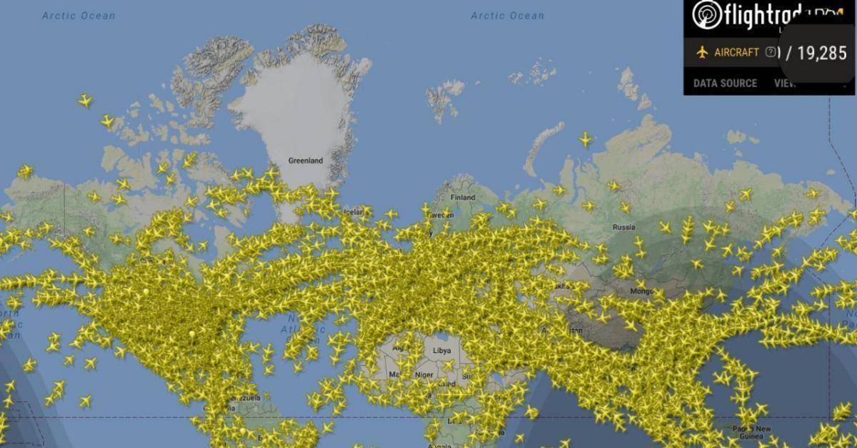 Карта полетов самолетов онлайн