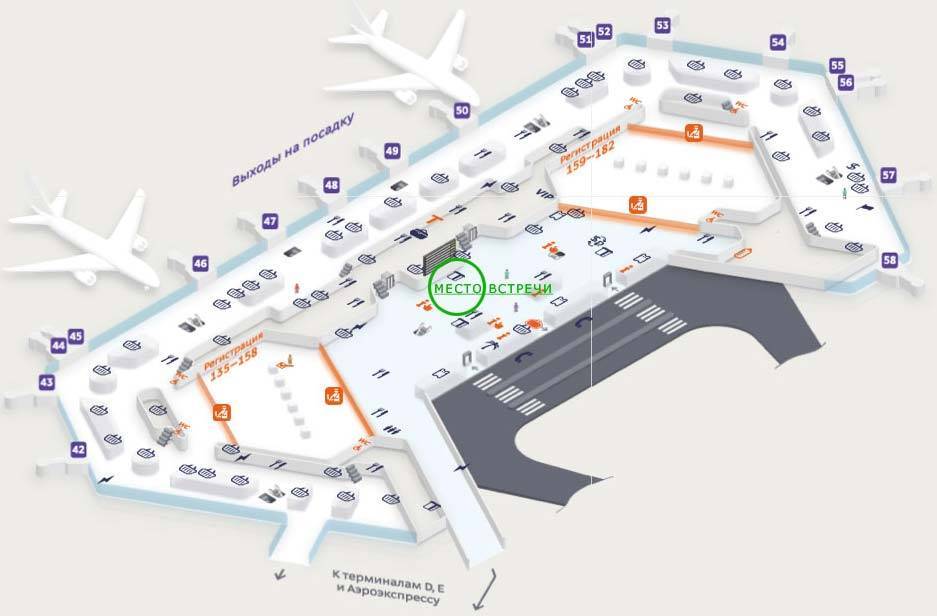 Аэропорт шереметьево — схема расположения терминалов