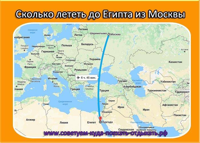 Сколько лететь до Египта: время полета из Москвы