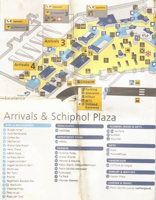 Аэропорт амстердама cхипхол: схема на русском языке, план терминала, фото