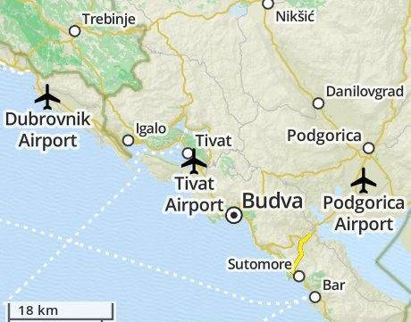 Черногория - международные аэропорты: описание, адреса, маршруты