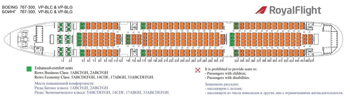 Лучшие места в самолете boeing 767-300 авиакомпании азур эйр