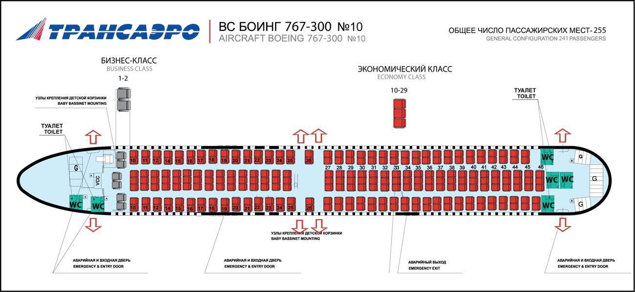 Боинг 767-300: схема салона, лучшие места, фото