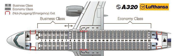 Схема салона airbus a320, лучшие и худшие места в этом самолете