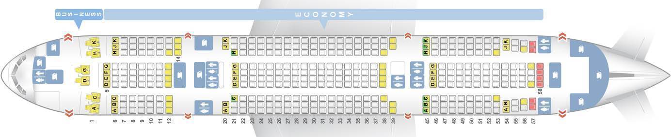Боинг 777 200 схема салона: лучшие и худшие места