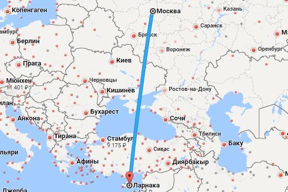 Сколько лететь до кипра из санкт - петербурга