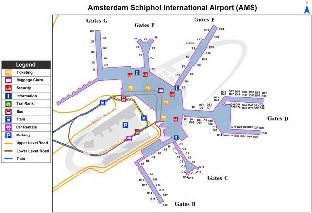 Аэропорт амстердама схипхол, его схема, сервисы аэропорта