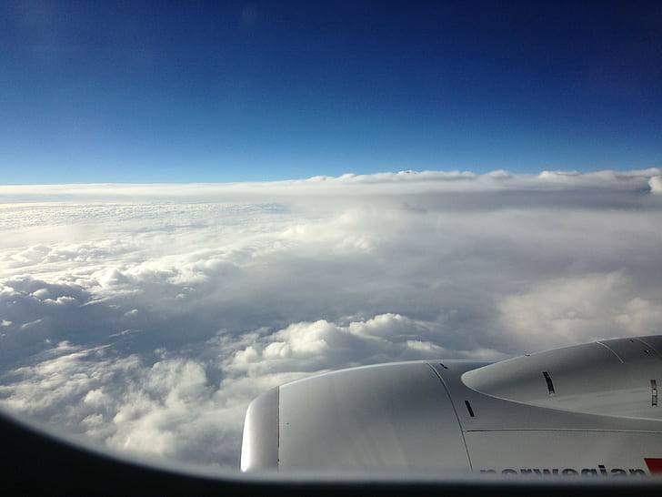 Вид из самолета из кабины пилота и окна