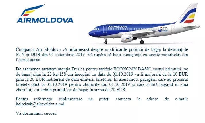 Отзывы пассажиров о полётах на «молдавских авиалиниях»