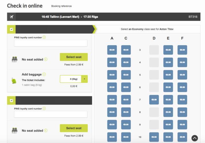 AirBaltic регистрация на рейс различными методами