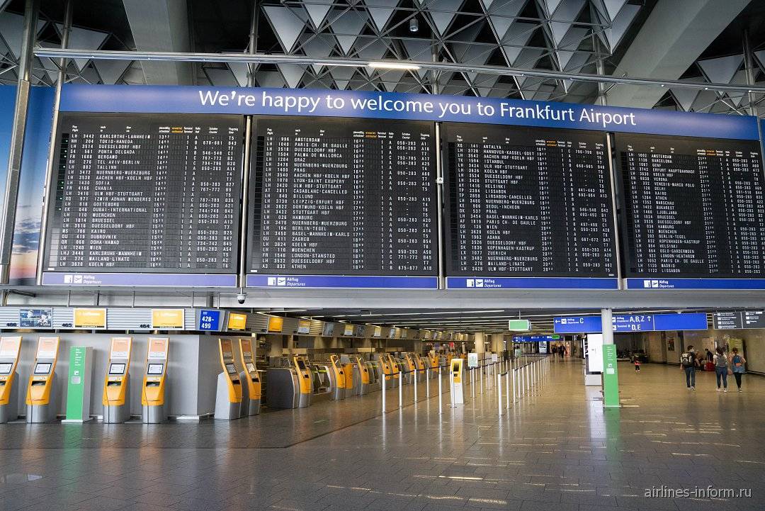 Схема аэропорта Франкфурт-на-Майне на русском языке