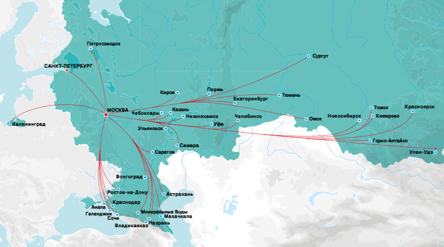 Ural airlines карта полетов