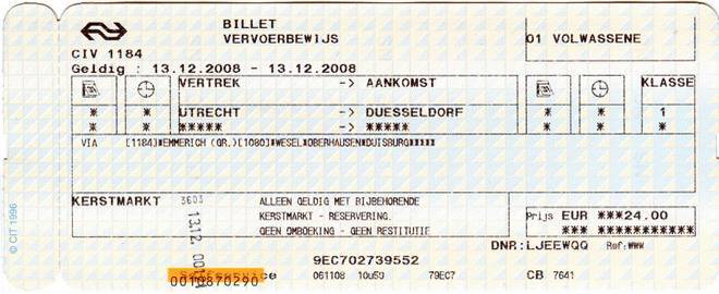билет на самолет на немецком