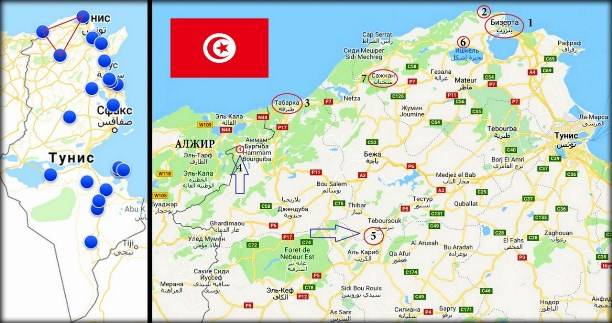 Аэропорты туниса на карте, список в каком городе международные аэропорты