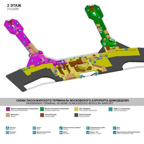 Схема аэропорта домодедово: терминалы, план с выходами
