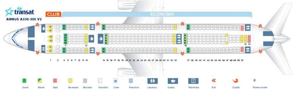 Airbus A330-300 Аэрофлот: схема салона