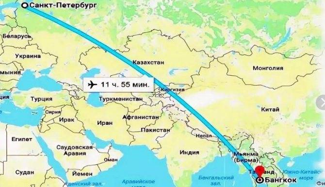 Сколько лететь до таиланда из санкт-петербурга