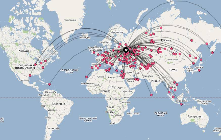Аэропорты россии на карте: международные и внутренние