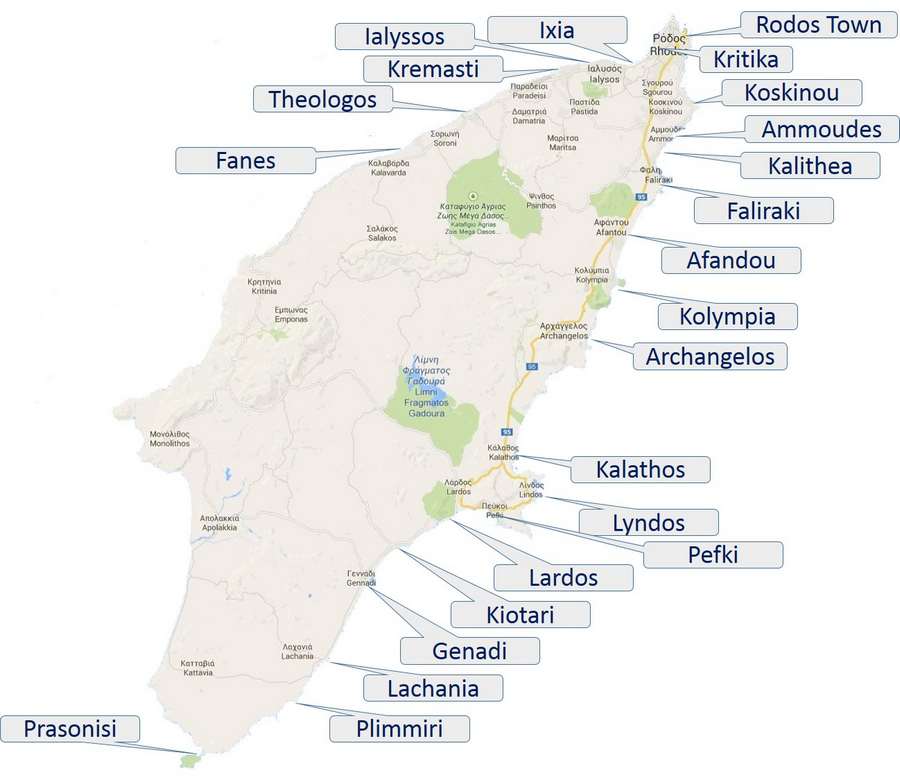 Аэропорт родоса на карте: название международного аэропорта на острове родос (греция)