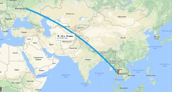 Время полета белгород - таиланд: сколько часов лететь прямым рейсом