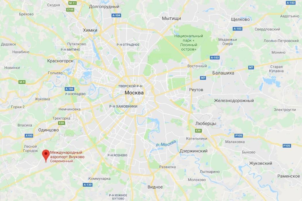 Аэропорт внуково на карте москвы: где находится, расположение