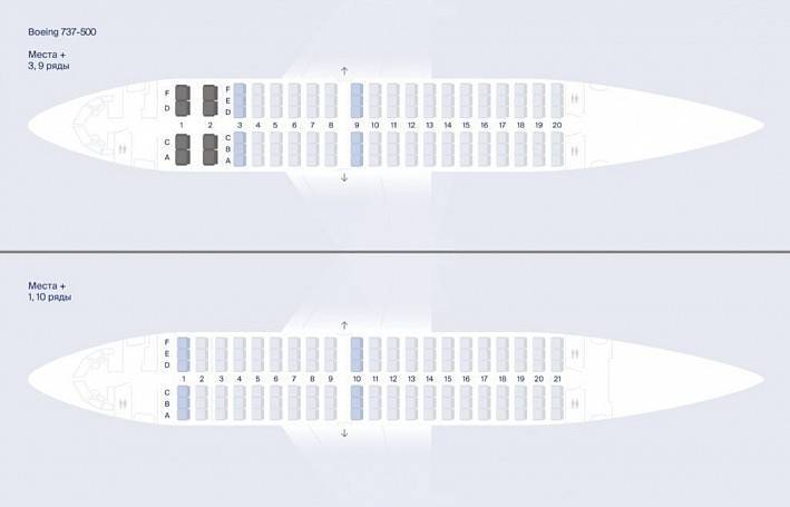 Боинг 737 500: схема салона и лучшие места