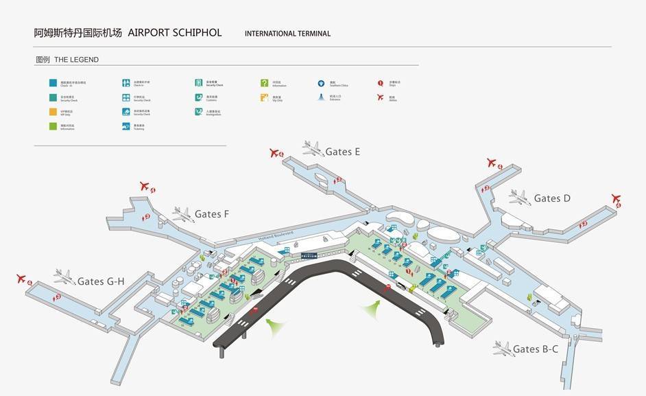 Аэропорт амстердама схипхол - схема на русском языке
