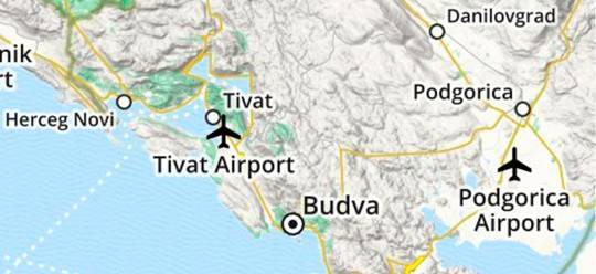 Международные аэропорты черногории: список, в каком городе находятся - туристический портал