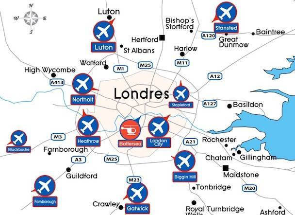 Аэропорты лондона на карте, названия
