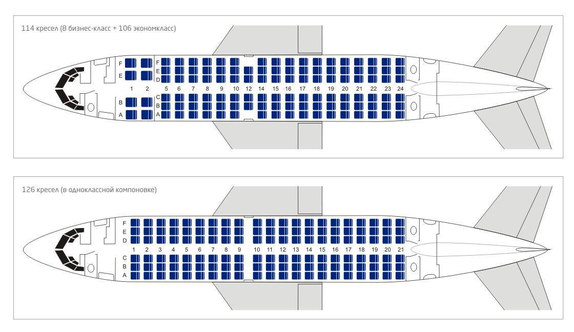 Схема салона Боинг Boeing 737 500