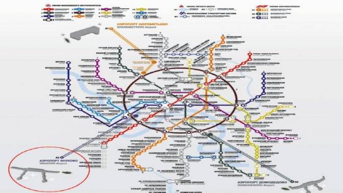 Внуково на карте метро Москвы